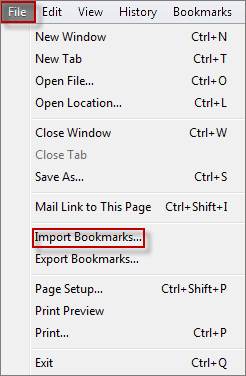 import bookmarks