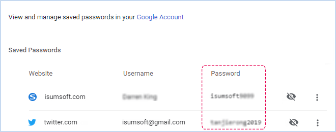Show saved password in Chrome