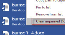 clear recent documents list in word