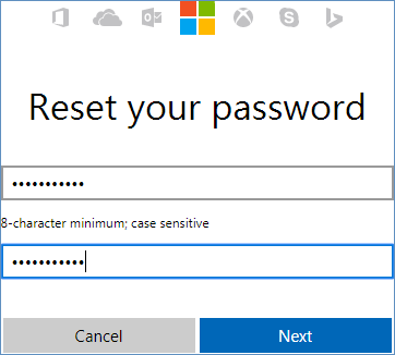 set up a new password