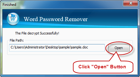 Open password protected file