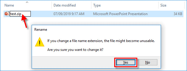 change file name extension