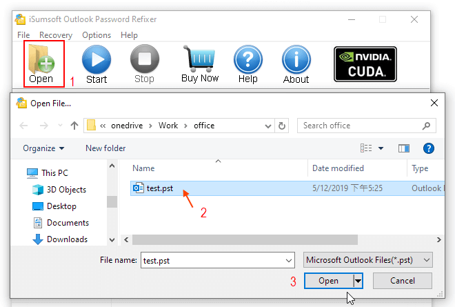 import your PST file