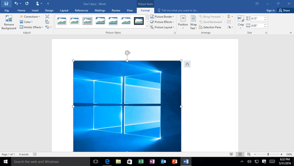 Screenshot is displayed in Word document