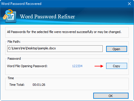 Password is recovered