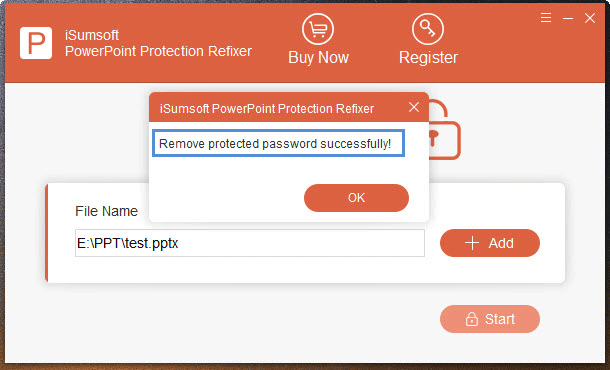 PowerPoint password is removed