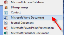 Microsoft Word missing from context menu