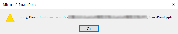 PowerPoint can't read pptx