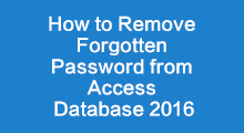 remove password from access database