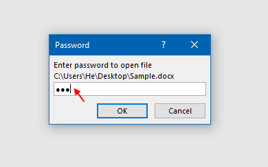 Enter password to open Word document