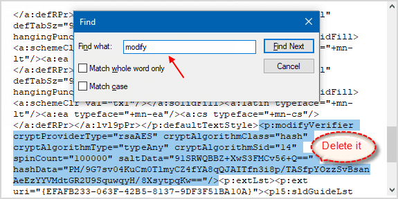 Remove password to modify