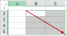 select rows and cells in excel