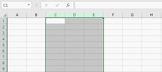 Select entire columns using Name box