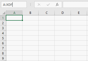 Select entire workbook using Name box