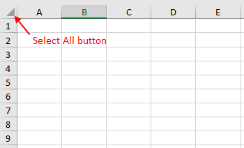Select all cells on a worksheet