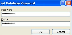 Type protected password for access database