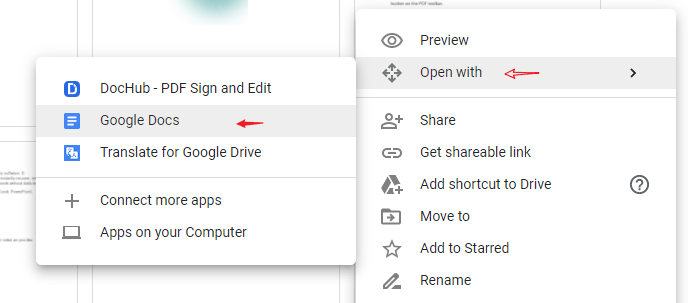 Open with Google Docs