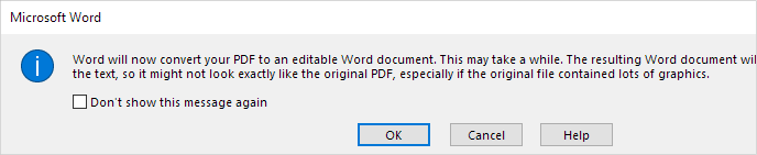 convert the PDF to an editable Word document