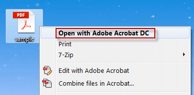 Open PDF with Adobe Acrobat