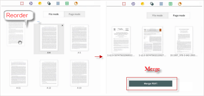 arrange pdf files in page mode
