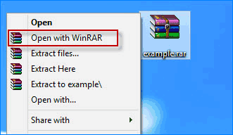open RAR archive with winrar
