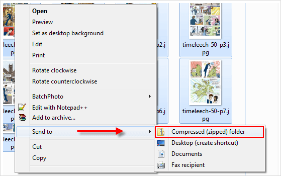 Compress images inside a ZIP file