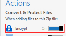 Create a password protected zip file