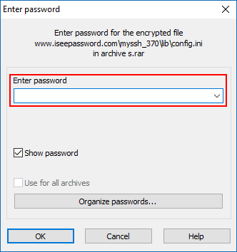 Enter password to extract rar file