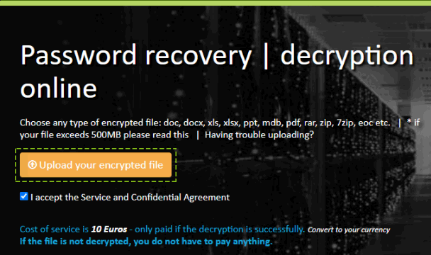 Upload your encrypted file