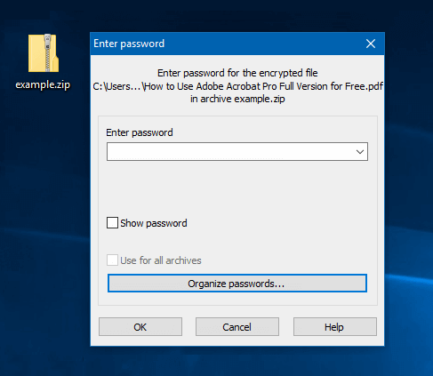 Unlock zip file