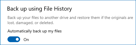 back up with File History