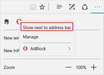 Show it next to address bar