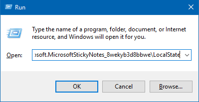 Restore Sticky Notes file