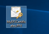 Current file encryption certificate and key