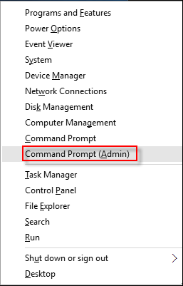 Open command prompt as administration