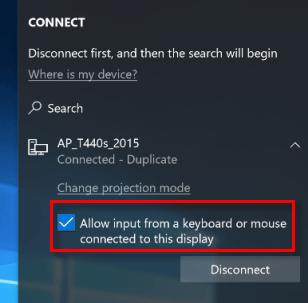 Allow input from a keyboard or mouse