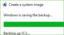 create system image backup on Windows 10