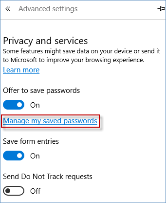 manage my saved passwords