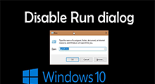 disable or enable Run dialog
