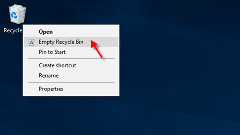 Empty Recycle Bin on Desktop
