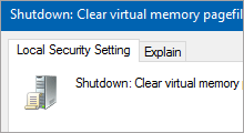 Clear windows pagefile at shutdown