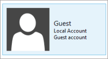 enable or disable guest account Windows 10