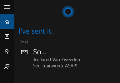 Send an E-mail with Cortana