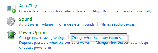 Change what power buttons do