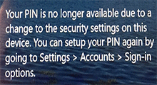 your pin is no longer available