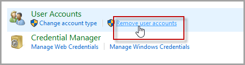 Click Remove user accounts
