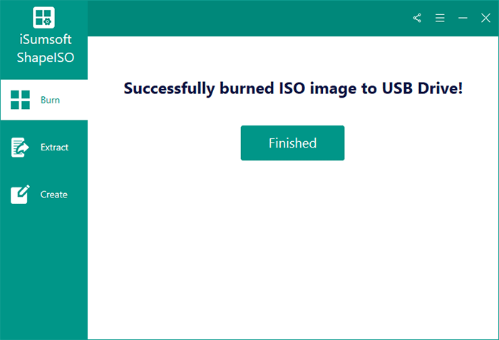 successfully burned ISO to USB