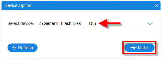 select USB drive