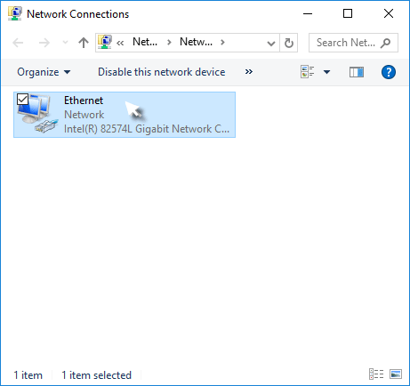 Double-click on current network connection