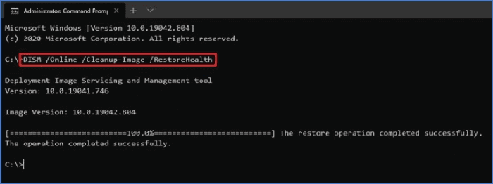 run DISM tool in Command Prompt